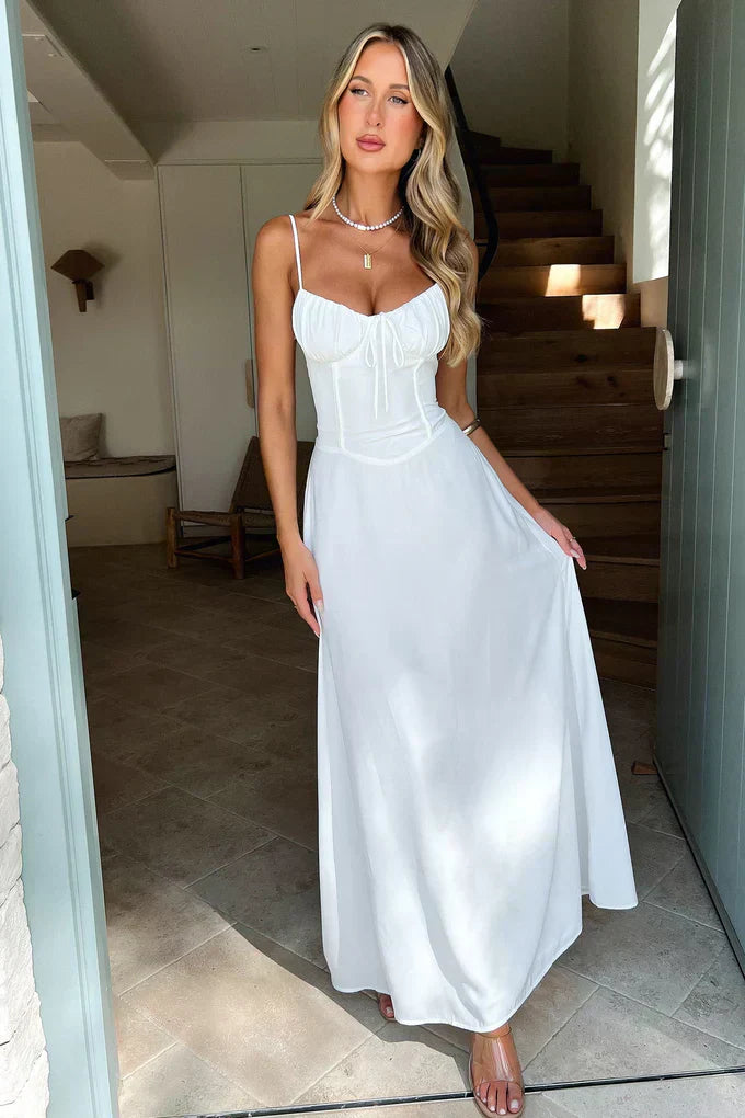 Women's Spaghetti Strap Wrap Maxi Dress for Wedding Guests