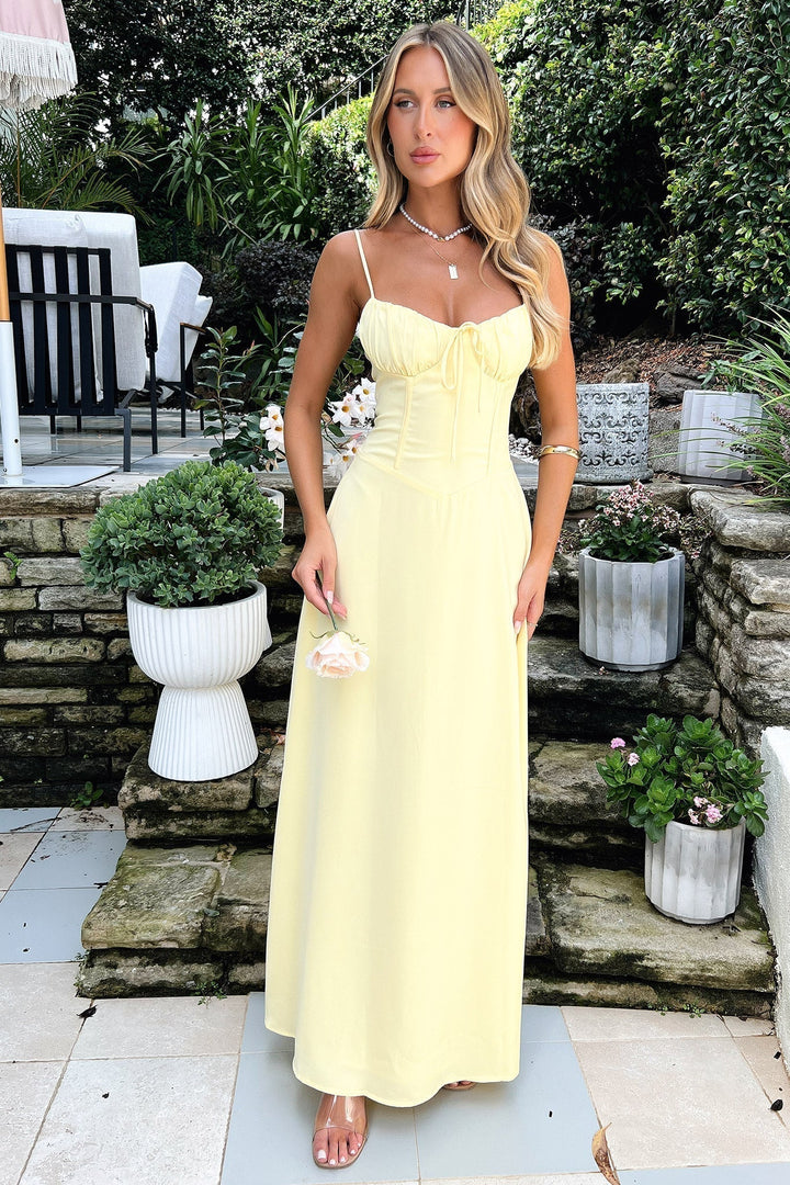 Women's Spaghetti Strap Wrap Maxi Dress for Wedding Guests