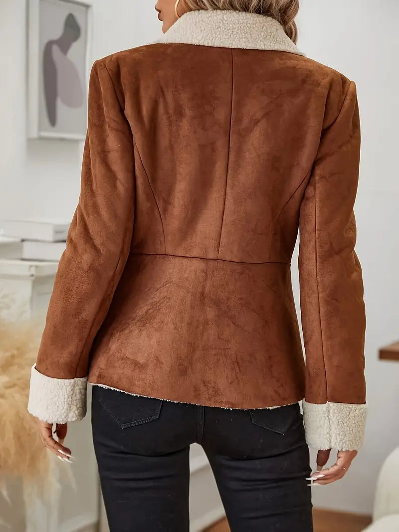 Mockakavaj för kvinnor med sherpakrage och mudd-detaljer