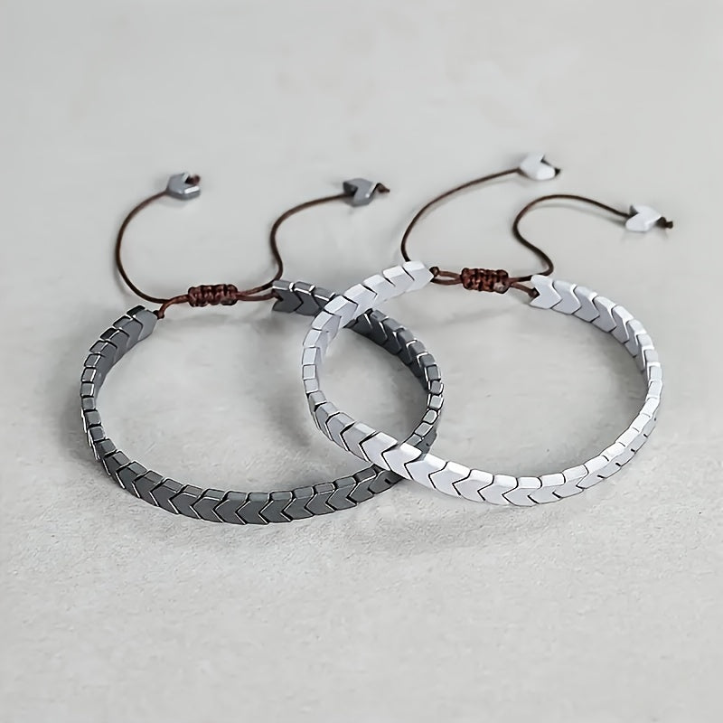 Stylish Hematite Arrowline Bracelet