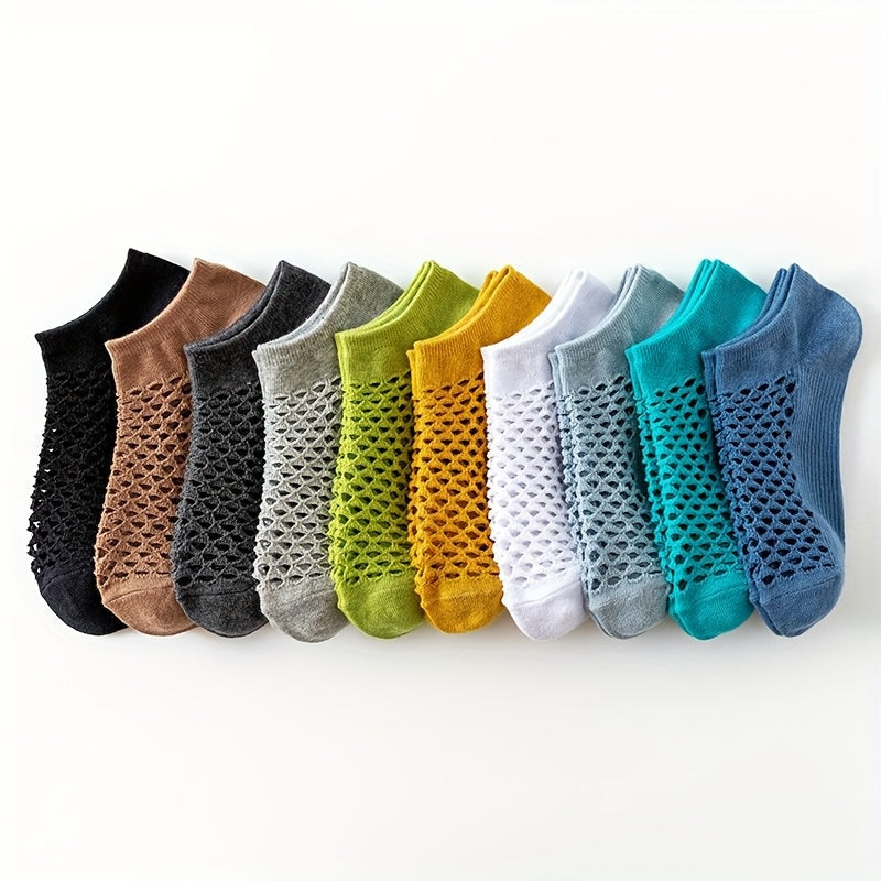 Breathable Mesh Ankle Sock Set Variety (10-Pack)