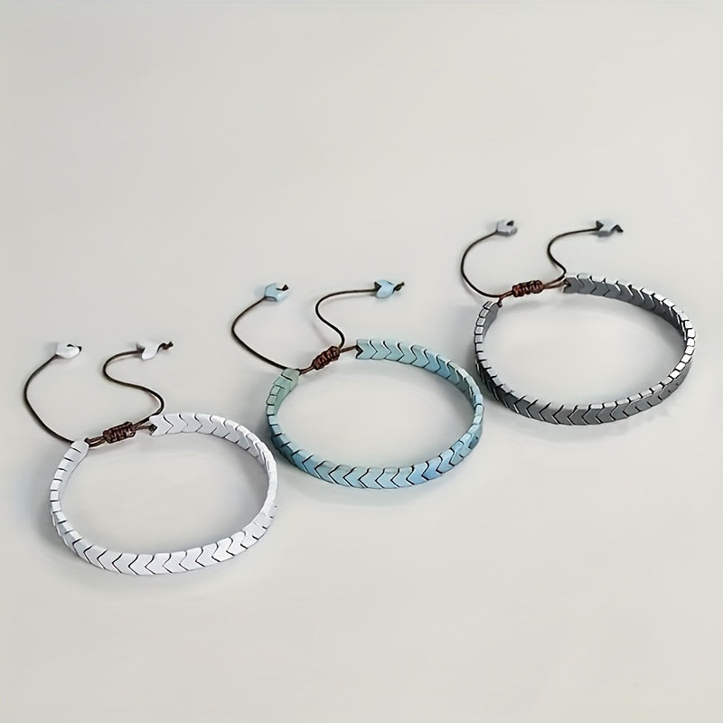 Stylish Hematite Arrowline Bracelet