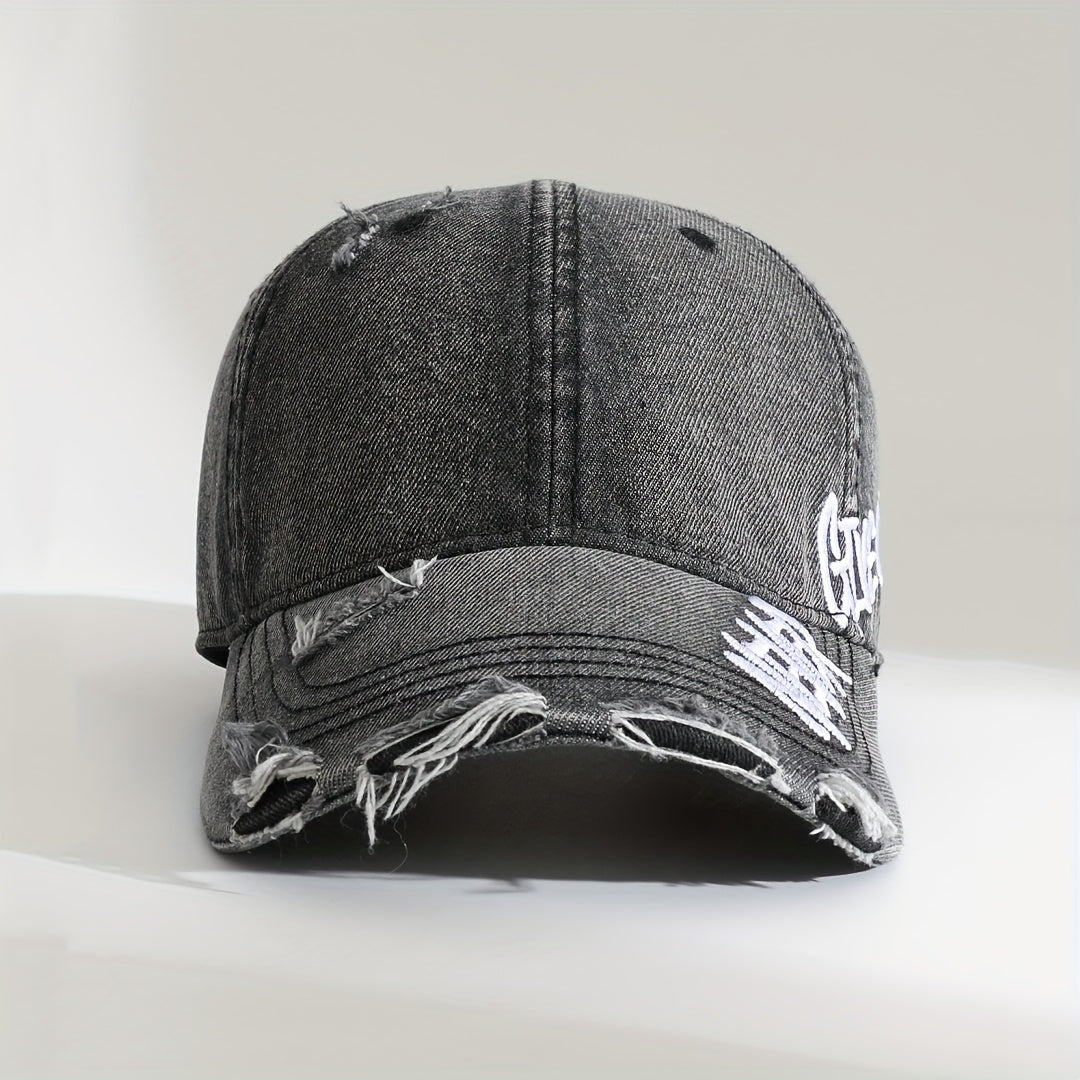 Never Give Up Distressed Cap-MODAUTLET