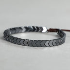 Stylish Hematite Arrowline Bracelet Black