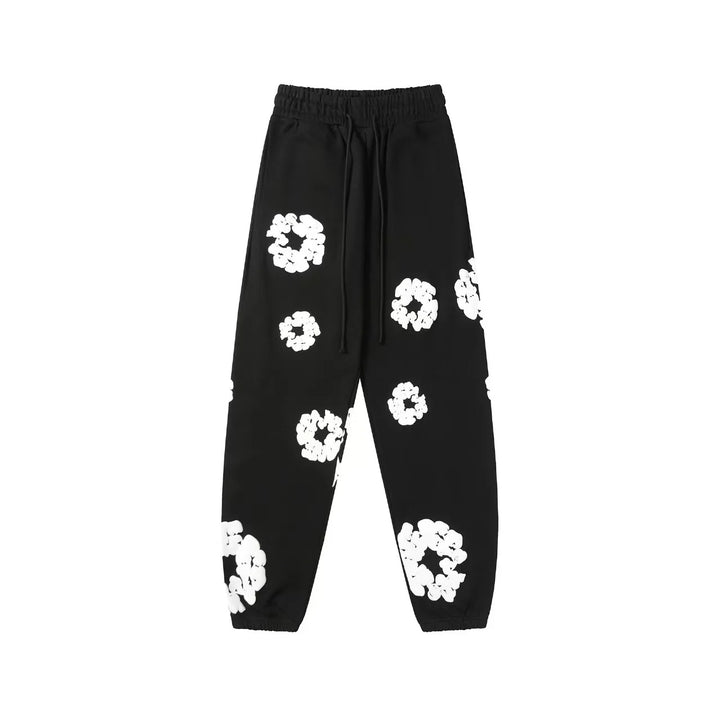 Printed Denim-Style Sweatpants – Unisex Casual Wear-MODAUTLET