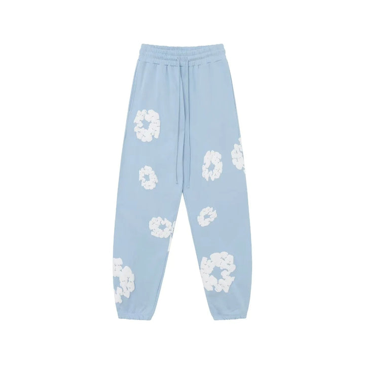 Printed Denim-Style Sweatpants – Unisex Casual Wear-MODAUTLET