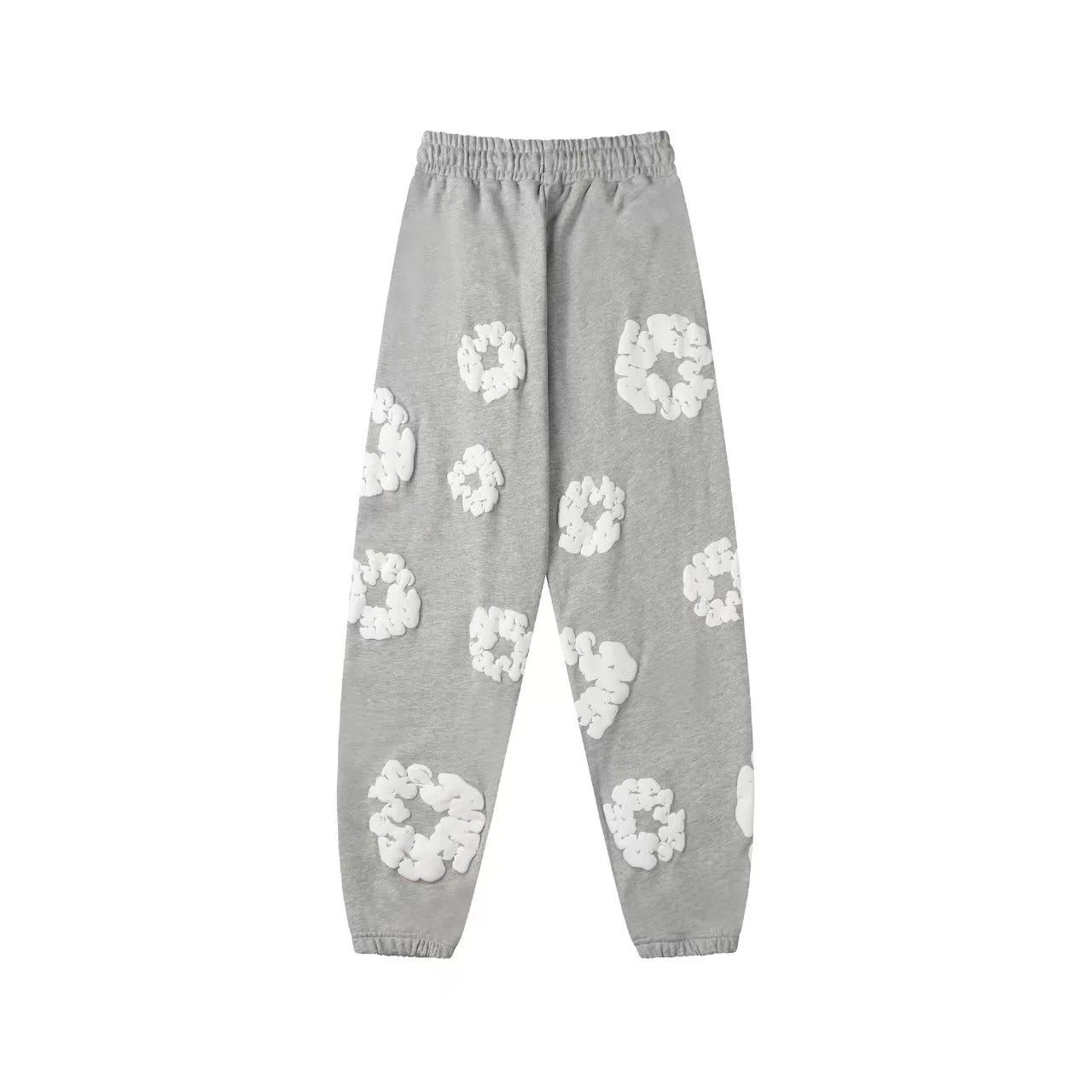 Printed Denim-Style Sweatpants – Unisex Casual Wear Gray