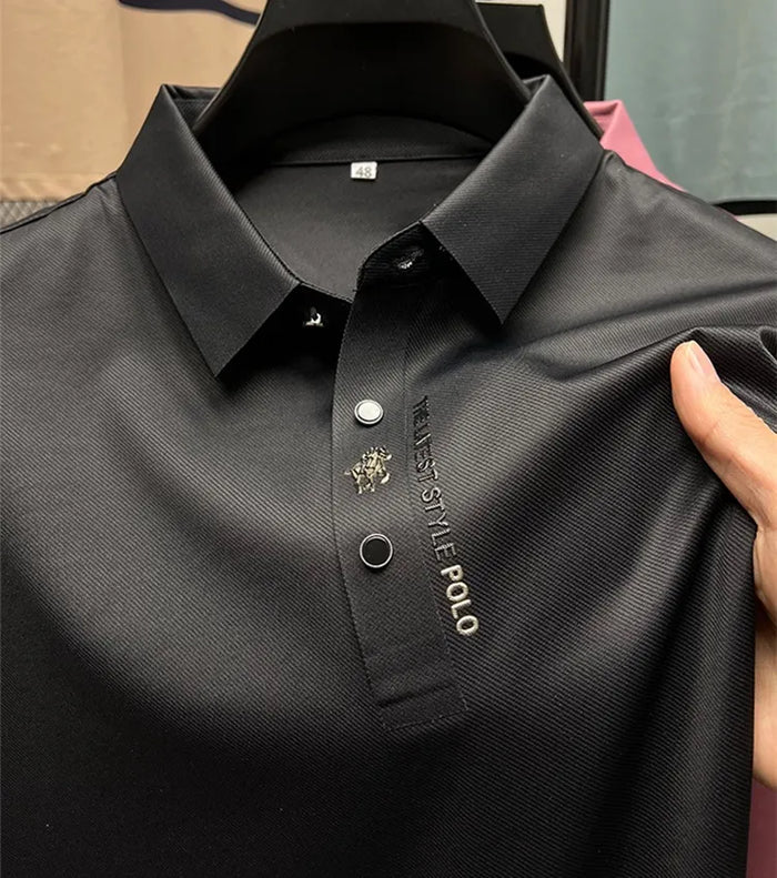 Men's Wrinkle-Free Polo T-Shirt Black