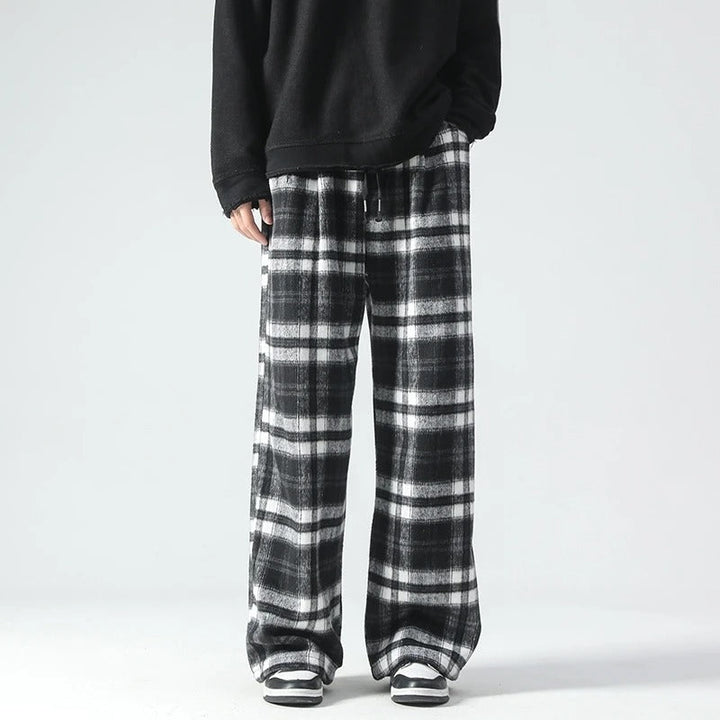 Men's Relaxed Plaid Pants-MODAUTLET