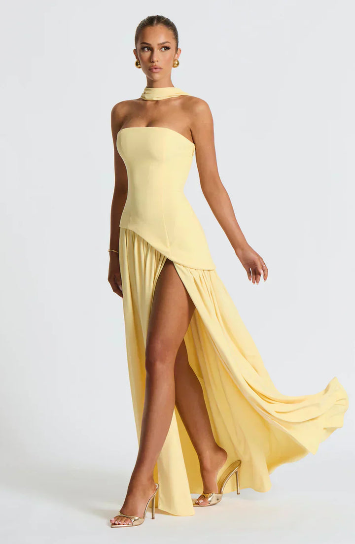 Fiona | Women's Asymmetric Maxi Dress for Wedding Guests