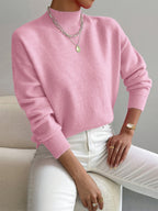 Women's Elegant Turtleneck Sweater Light Pink