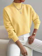 Women's Elegant Turtleneck Sweater Yellow