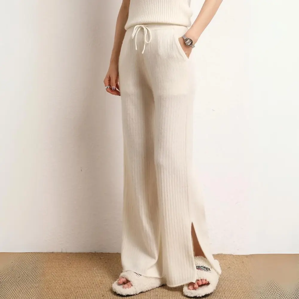Luxurious Cashmere Pants for Ultimate Comfort Ivory White