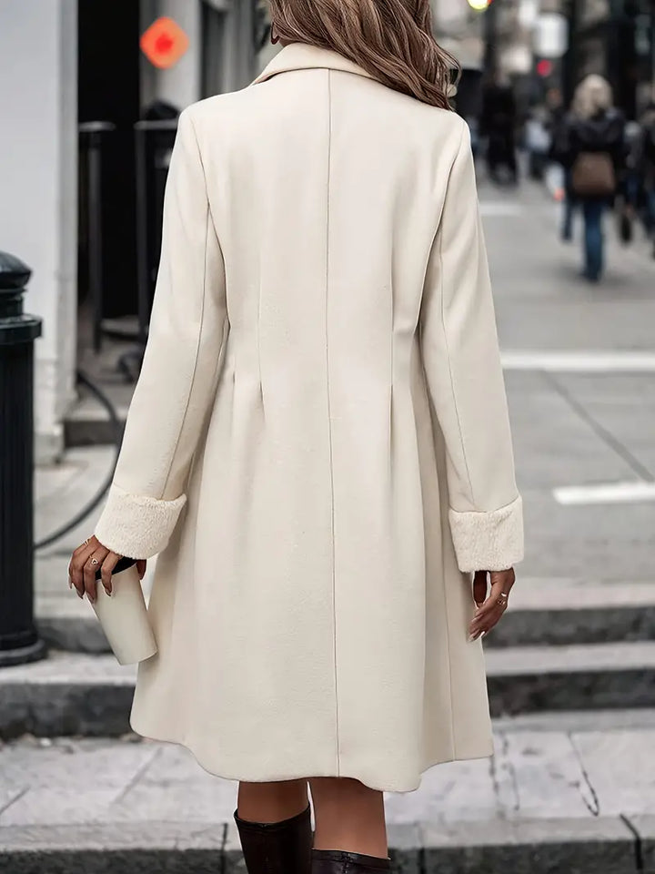 Manteau classique croisé ceinturé pour femme