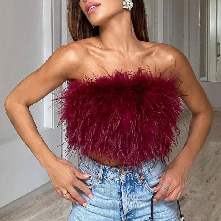 Martha | Damski letni top bez ramiączek typu bandeau na imprezę