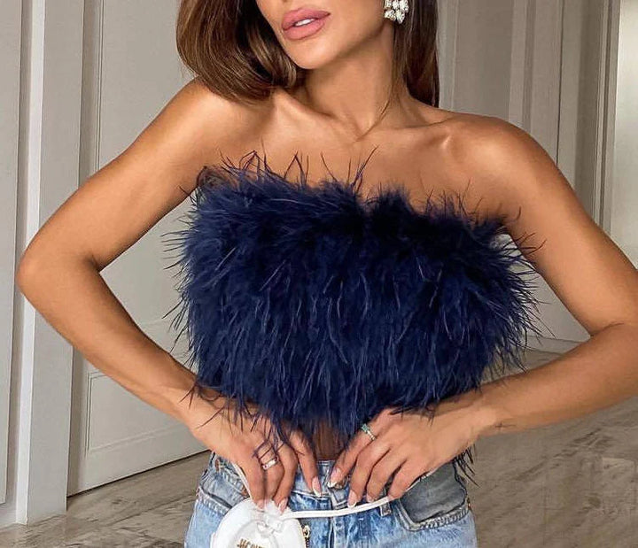 Martha | Damski letni top bez ramiączek typu bandeau na imprezę