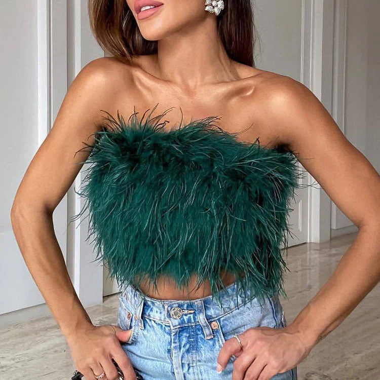 Martha | Damski letni top bez ramiączek typu bandeau na imprezę