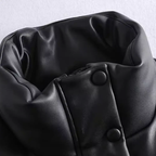 Faux Leather Puffer Vest for Women