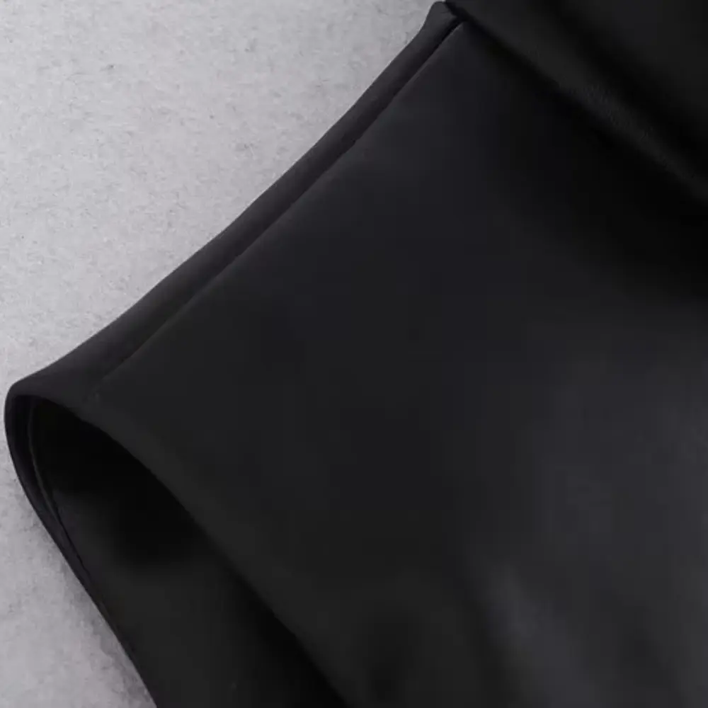 Faux Leather Puffer Vest for Women