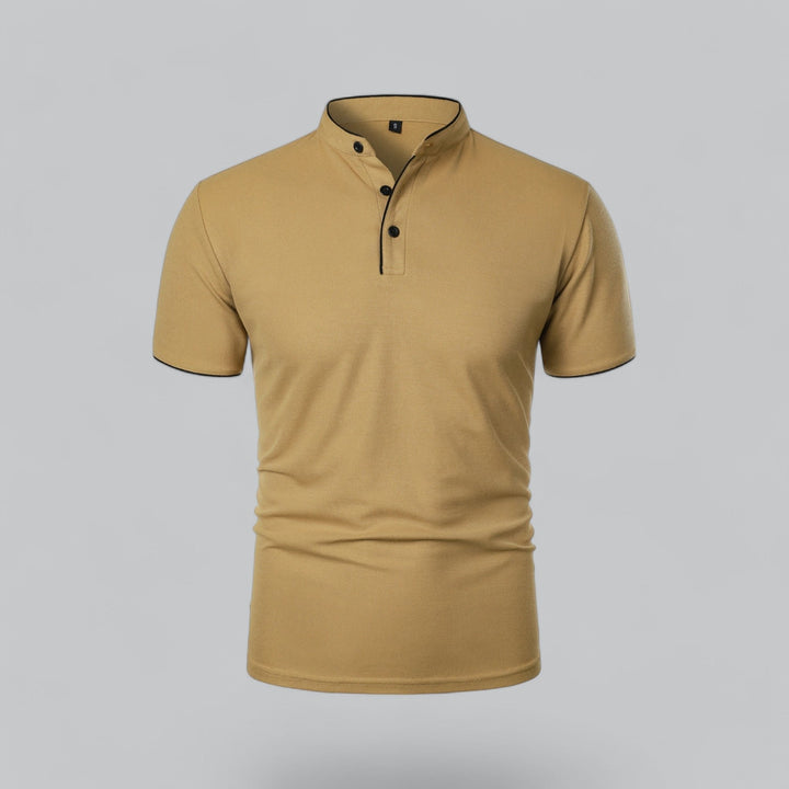 Oliver | Men's Cotton Collarless Three-Button Polo Top
