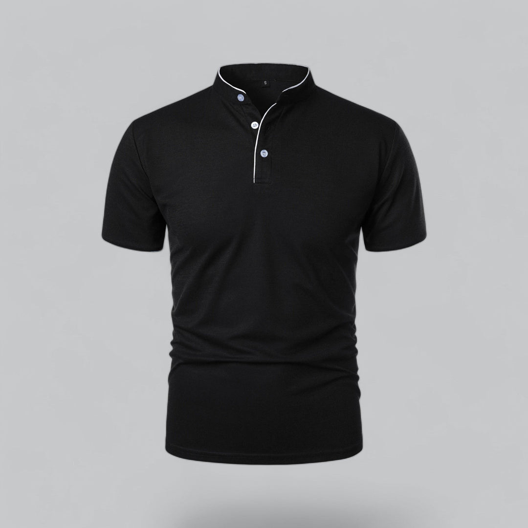 Oliver | Men's Cotton Collarless Three-Button Polo Top