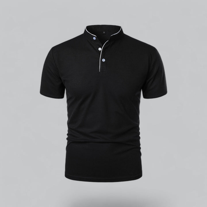 Oliver | Men's Cotton Collarless Three-Button Polo Top
