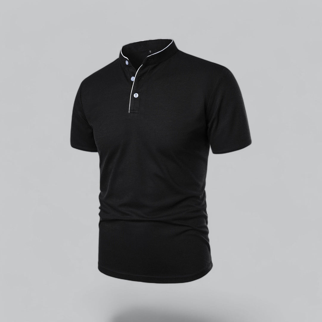 Oliver | Men's Cotton Collarless Three-Button Polo Top