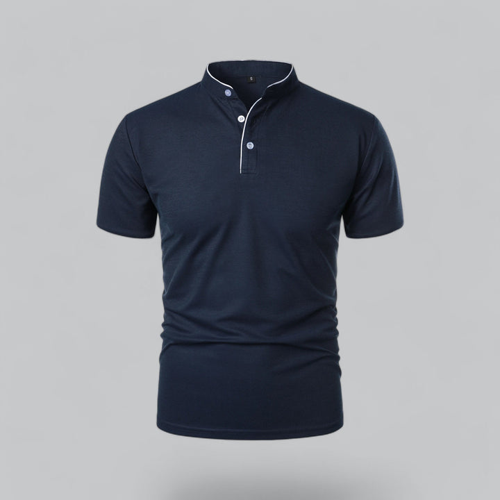 Oliver | Men's Cotton Collarless Three-Button Polo Top