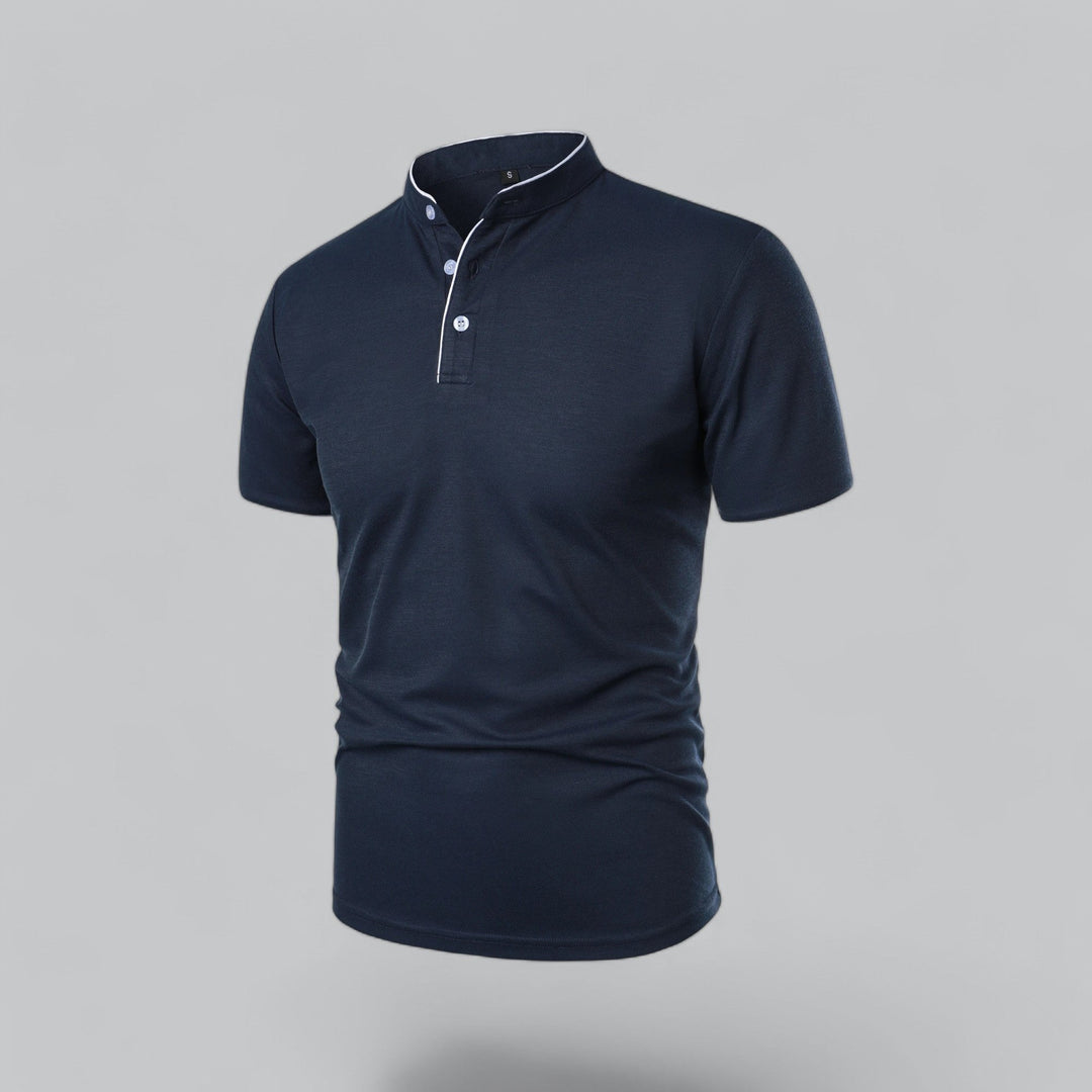 Oliver | Men's Cotton Collarless Three-Button Polo Top