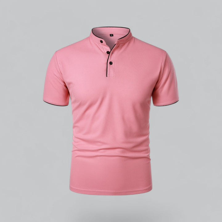 Oliver | Men's Cotton Collarless Three-Button Polo Top