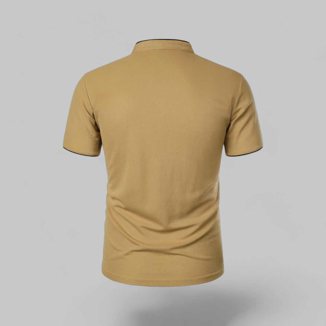 Oliver | Men's Cotton Collarless Three-Button Polo Top