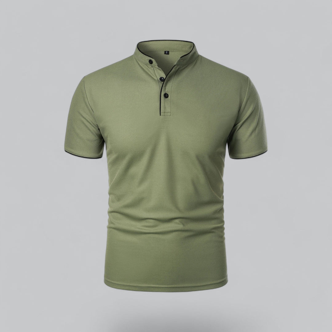 Oliver | Men's Cotton Collarless Three-Button Polo Top