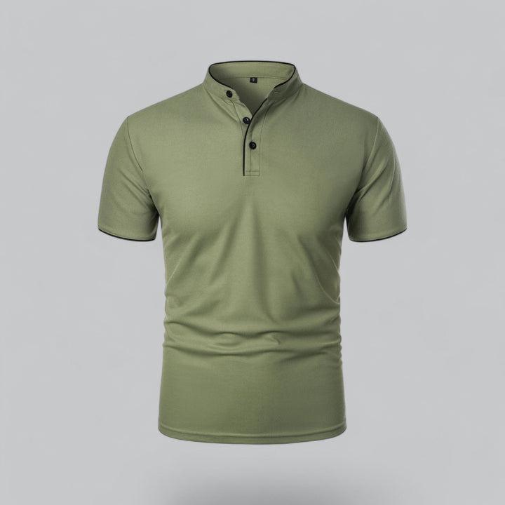 Oliver | Men's Cotton Collarless Three-Button Polo Top