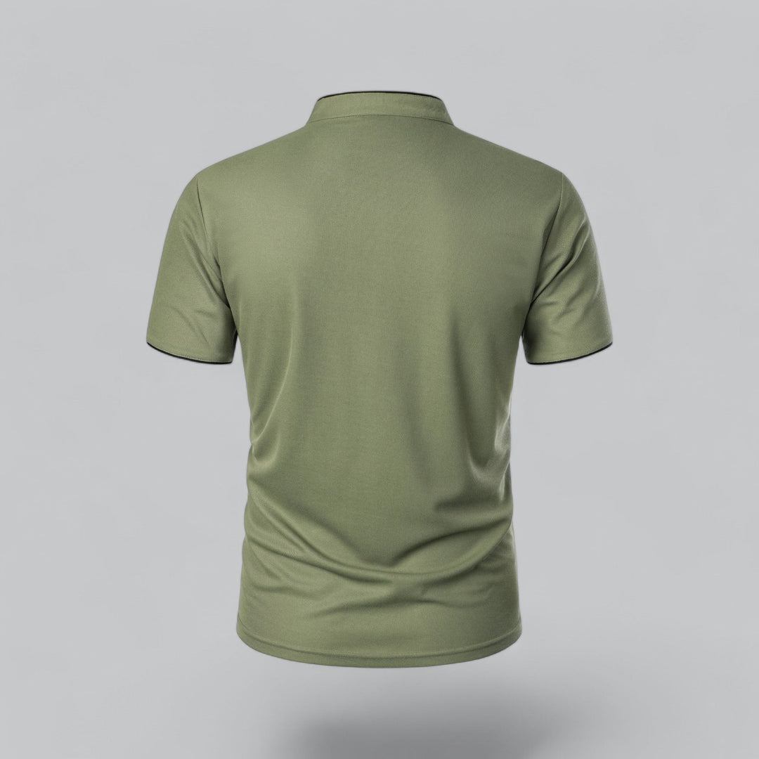 Oliver | Men's Cotton Collarless Three-Button Polo Top