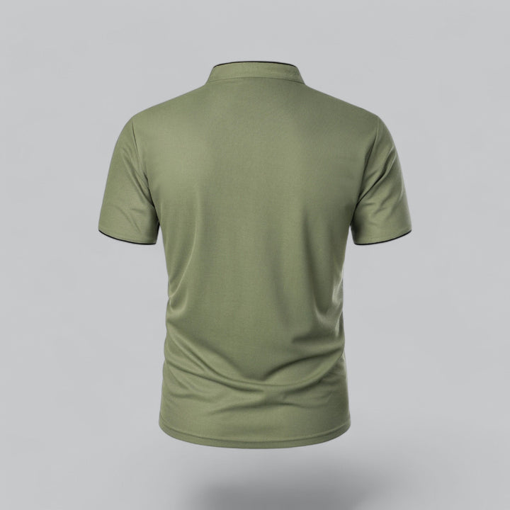 Oliver | Men's Cotton Collarless Three-Button Polo Top