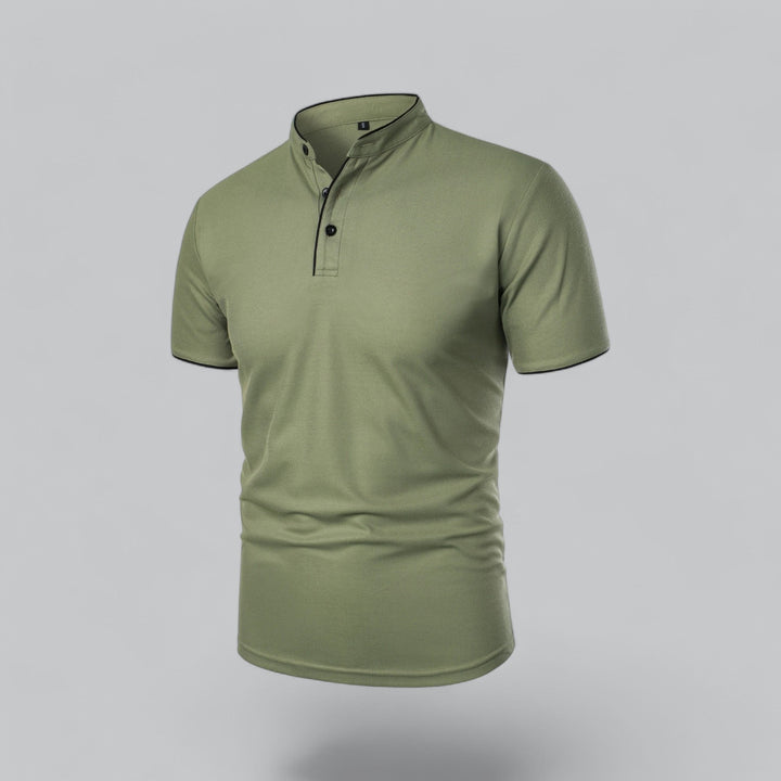 Oliver | Men's Cotton Collarless Three-Button Polo Top
