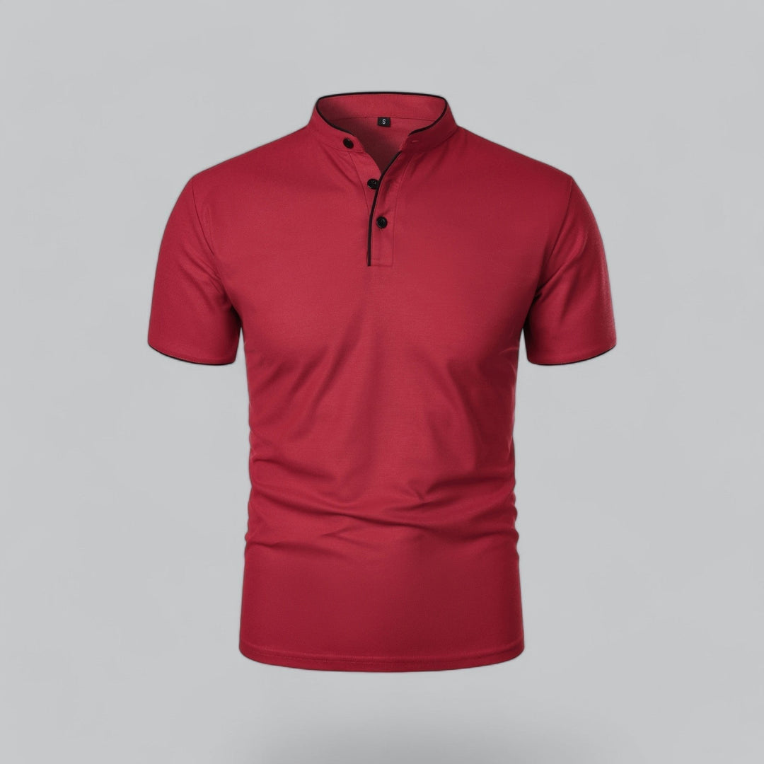 Oliver | Men's Cotton Collarless Three-Button Polo Top