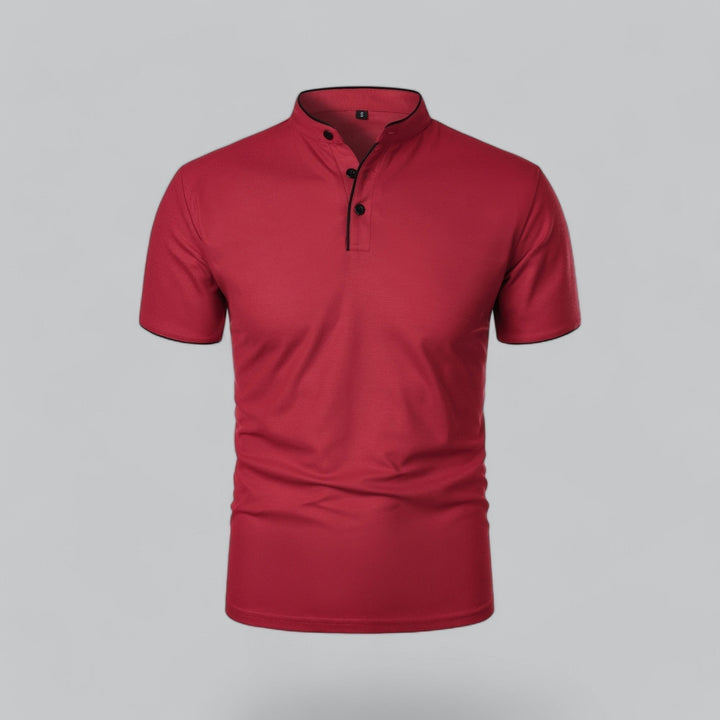Oliver | Men's Cotton Collarless Three-Button Polo Top
