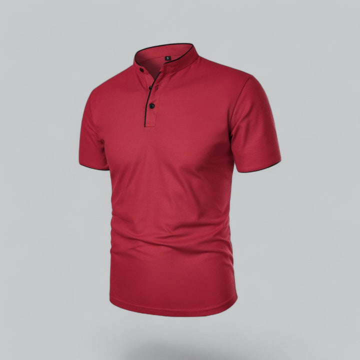 Oliver | Men's Cotton Collarless Three-Button Polo Top