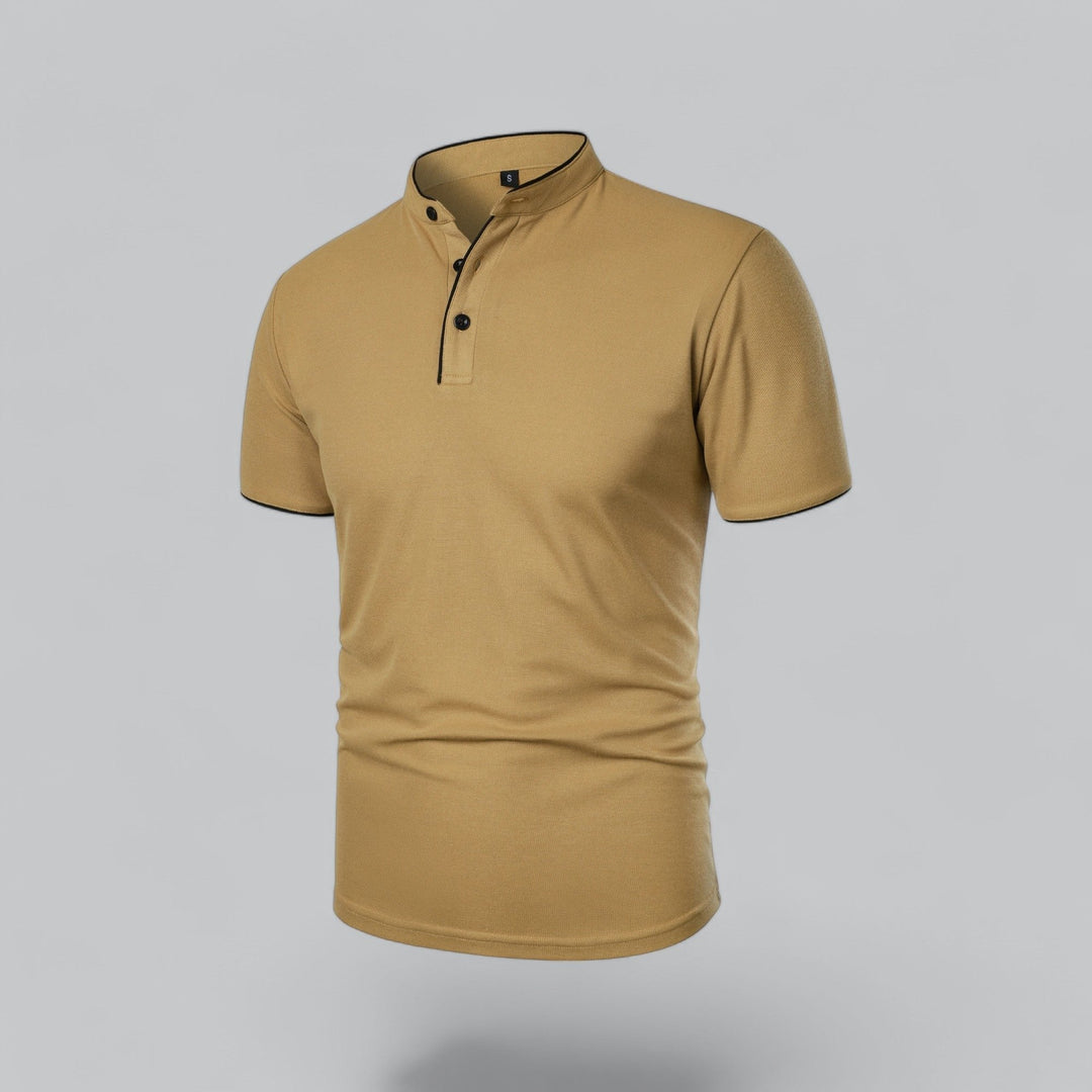 Oliver | Men's Cotton Collarless Three-Button Polo Top