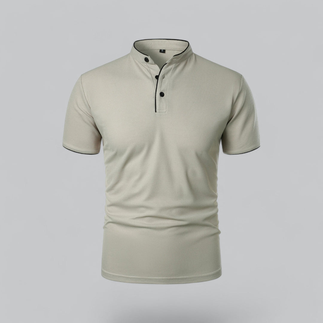 Oliver | Men's Cotton Collarless Three-Button Polo Top
