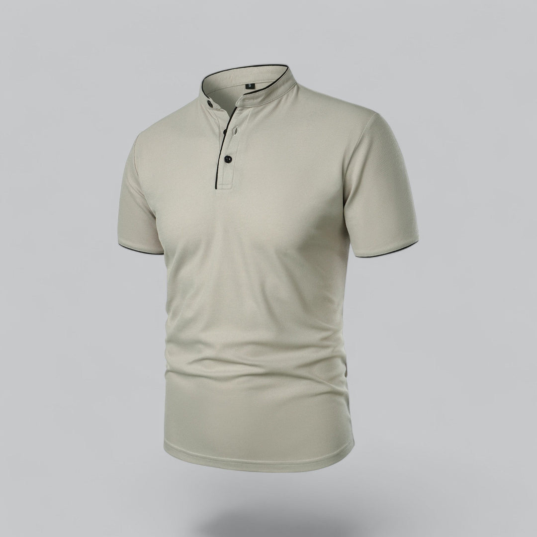 Oliver | Men's Cotton Collarless Three-Button Polo Top