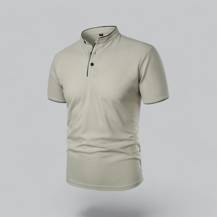 Oliver | Men's Cotton Collarless Three-Button Polo Top