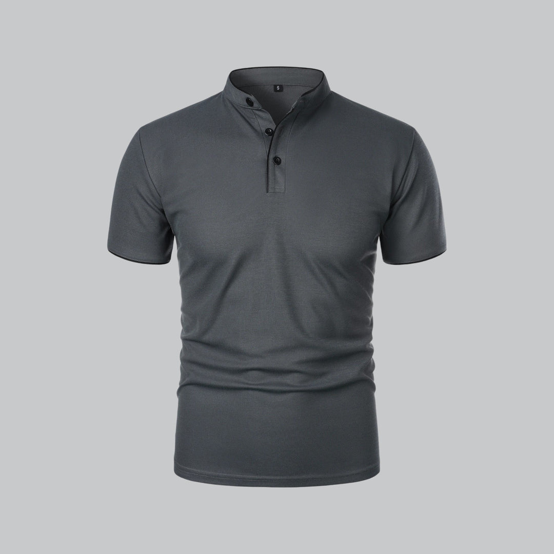 Oliver | Men's Cotton Collarless Three-Button Polo Top