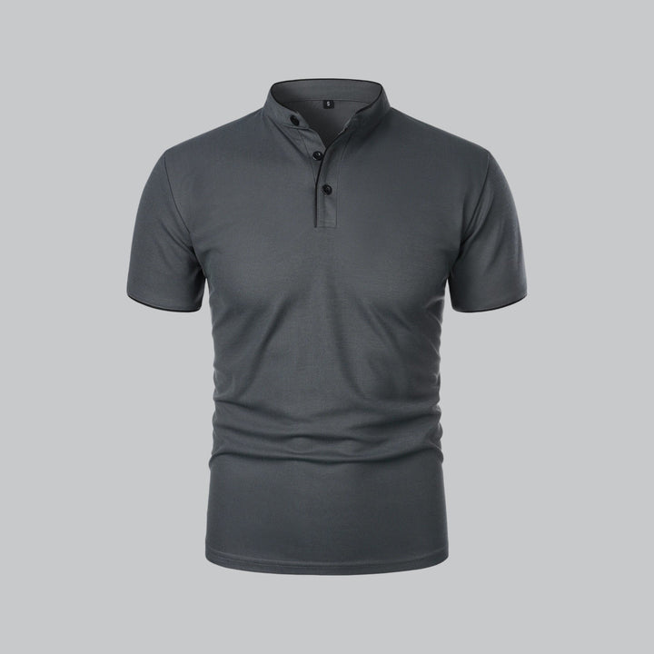 Oliver | Men's Cotton Collarless Three-Button Polo Top