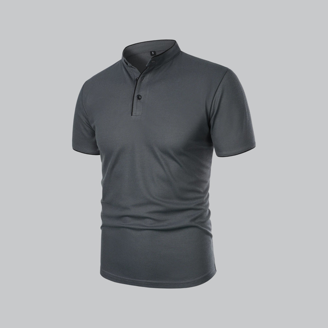 Oliver | Men's Cotton Collarless Three-Button Polo Top