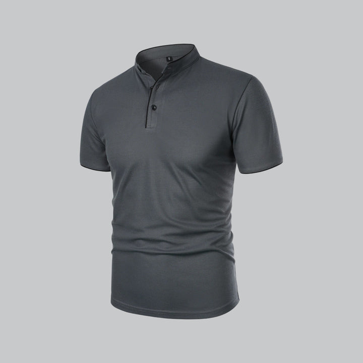 Oliver | Men's Cotton Collarless Three-Button Polo Top