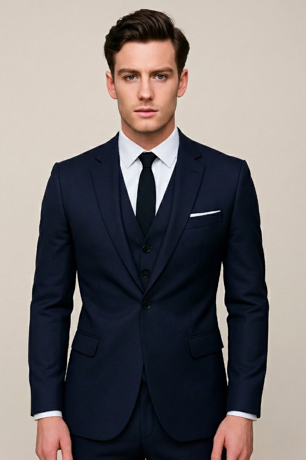 Jack | Herren Navy Slim-Fit Dreiteiliger Anzug für formelle Anlässe