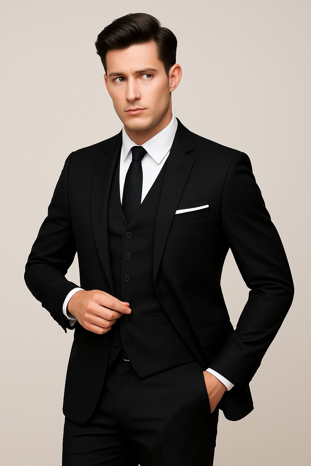 Jack | Herren Navy Slim-Fit Dreiteiliger Anzug für formelle Anlässe