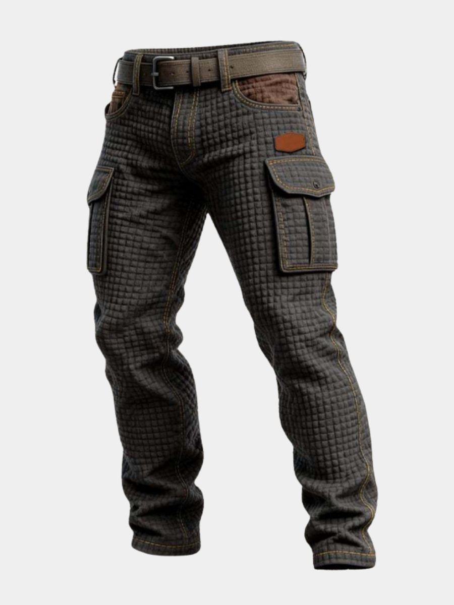 Charlie | Men's Slim-Fit Textured Cargo Trousers with Pockets
